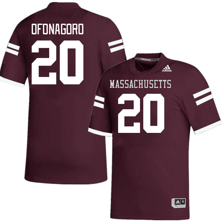 Massachusetts Minutemen #20 Godson Ofonagoro College Football Jerseys Stitched-Maroon